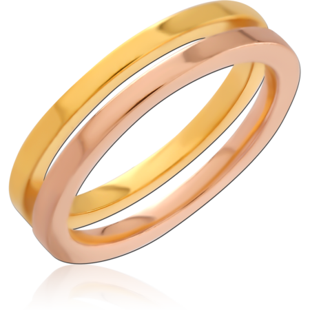 GOLD PVD AND ROSE GOLD PVD COATED SURGICAL STEEL RING