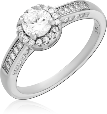 STERLING SILVER 925 PLATED JEWELED RING