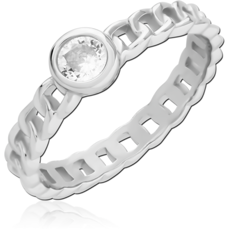 STERLING SILVER 925 PLATED JEWELED RING