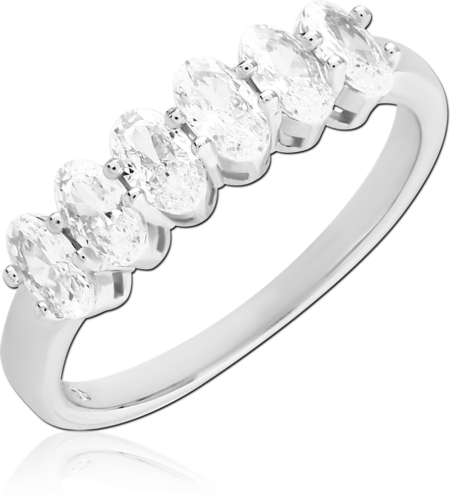 STERLING SILVER 925 PLATED JEWELED RING