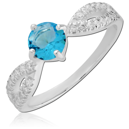 STERLING SILVER 925 PLATED JEWELED RING