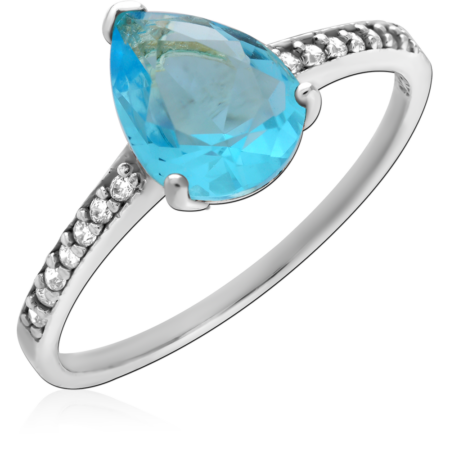 STERLING SILVER 925 PLATED JEWELED RING