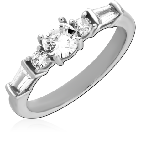 STERLING SILVER 925 PLATED JEWELED RING