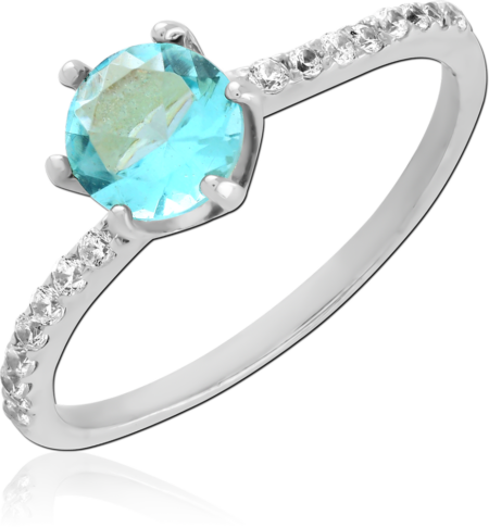 STERLING SILVER 925 PLATED JEWELED RING