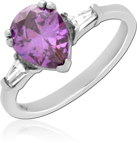 STERLING SILVER 925 PLATED JEWELED RING