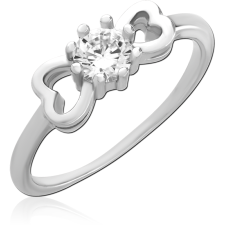 STERLING SILVER 925 PLATED JEWELED RING