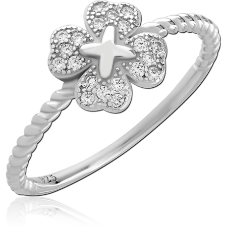 STERLING SILVER 925 PLATED JEWELED RING