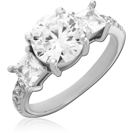 STERLING SILVER 925 PLATED JEWELED RING