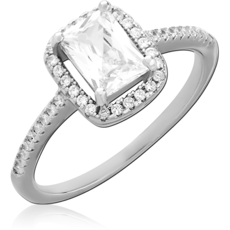 STERLING SILVER 925 PLATED JEWELED RING