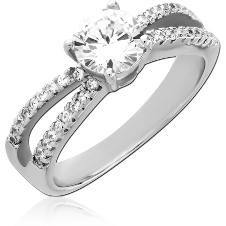 STERLING SILVER 925 PLATED JEWELED RING