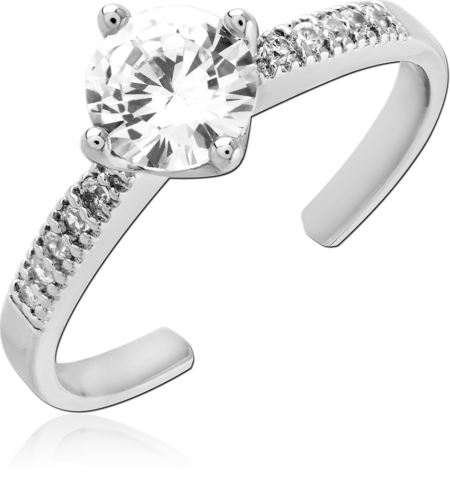 STERLING SILVER 925 PLATED JEWELED RING