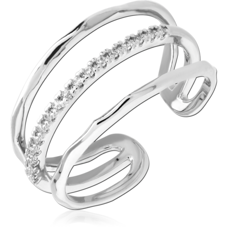 STERLING SILVER 925 PLATED JEWELED RING