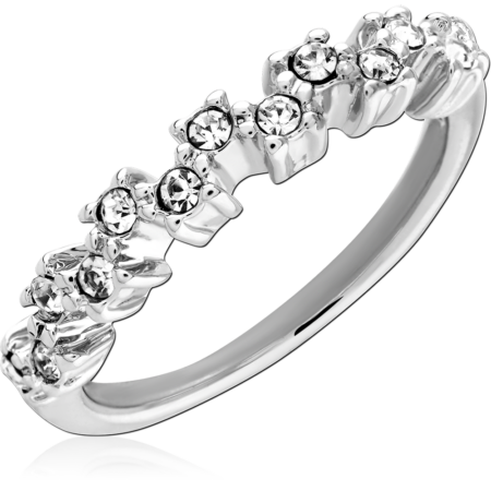STERLING SILVER 925 PLATED JEWELED RING