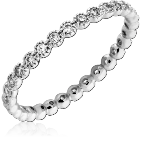 STERLING SILVER 925 PLATED JEWELED RING