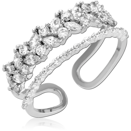 STERLING SILVER 925 PLATED JEWELED RING