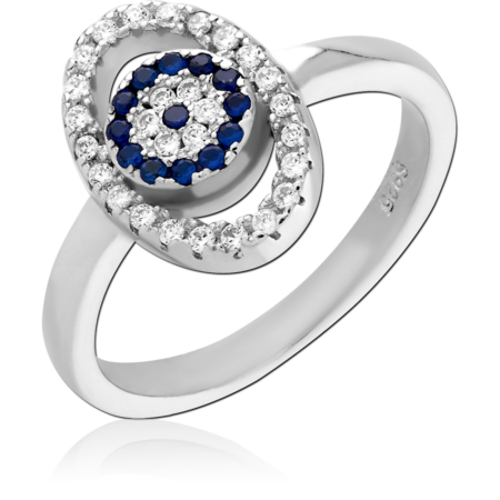 STERLING SILVER 925 PLATED JEWELED RING