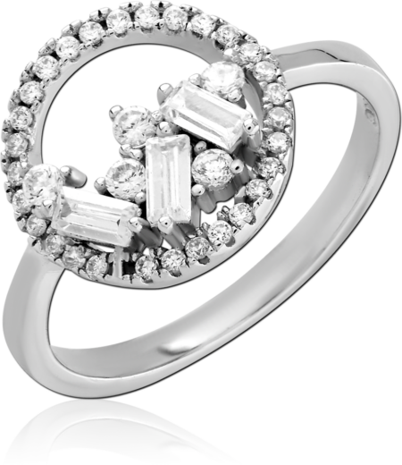 STERLING SILVER 925 PLATED JEWELED RING