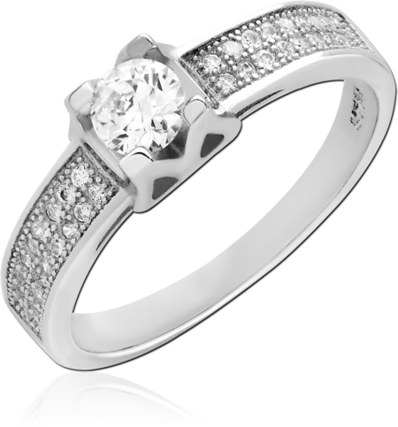 STERLING SILVER 925 PLATED JEWELED RING