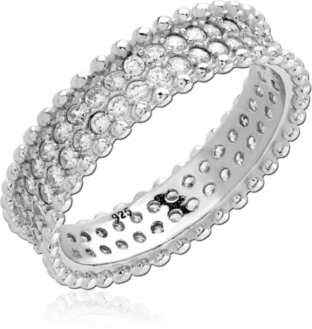 STERLING SILVER 925 PLATED JEWELED RING