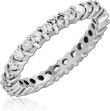 STERLING SILVER 925 PLATED JEWELED RING