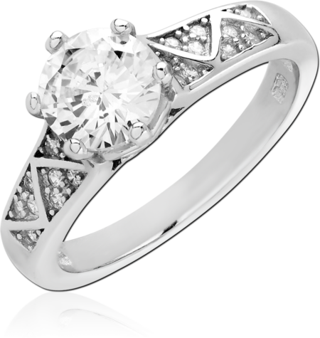 STERLING SILVER 925 PLATED JEWELED RING