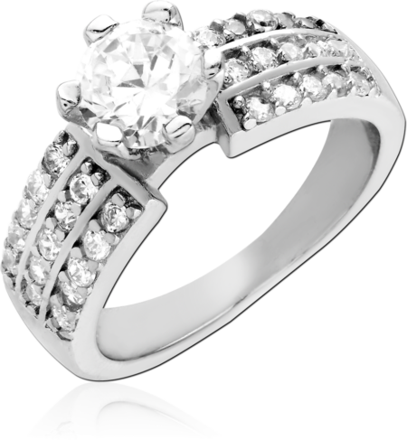 STERLING SILVER 925 PLATED JEWELED RING