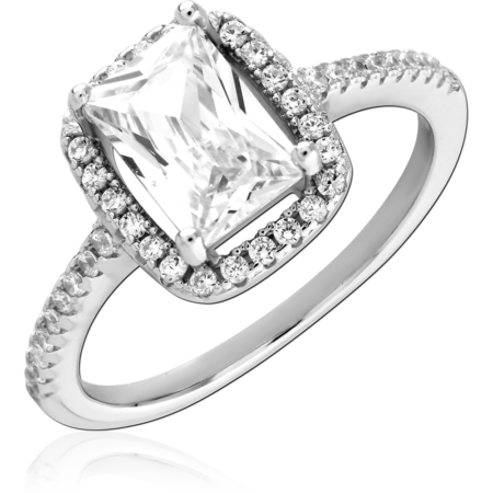 STERLING SILVER 925 PLATED JEWELED RING