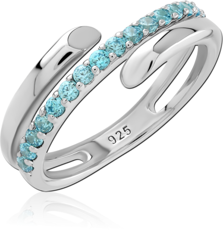 STERLING SILVER 925 RHODIUM PLATED JEWELED RING