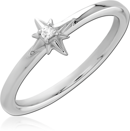 STERLING SILVER 925 RHODIUM PLATED JEWELED RING