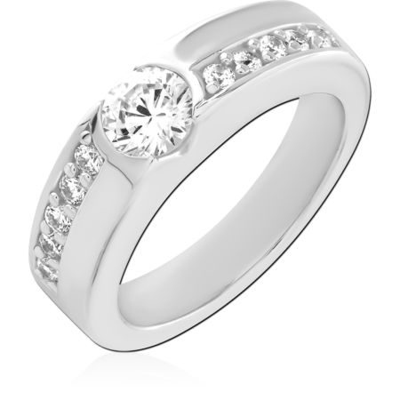 STERLING SILVER 925 PLATED JEWELED RING