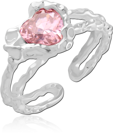 STERLING SILVER 925 PLATED JEWELED RING