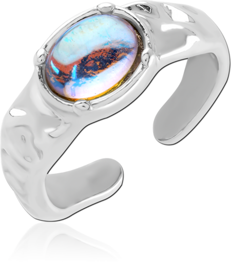 STERLING SILVER 925 PLATED JEWELED RING