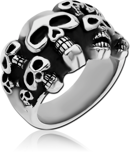 SURGICAL STEEL RING - SKULLS WALL