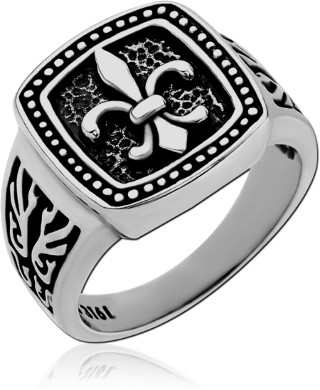 SURGICAL STEEL RING - FLEUR DE LIS
