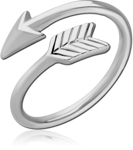 SURGICAL STEEL OPEN RING - ARROW