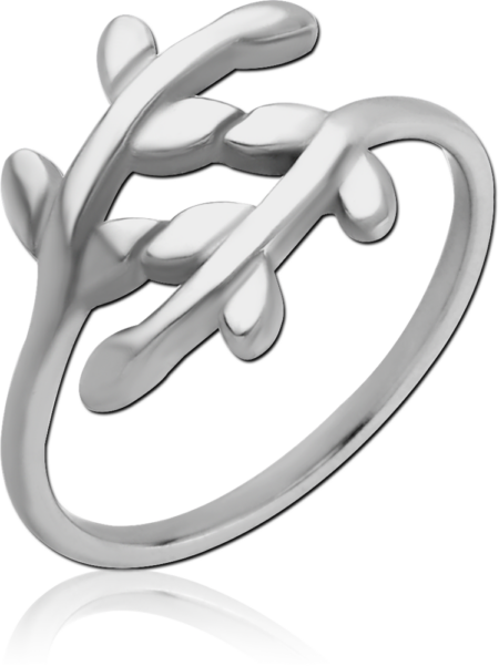 SURGICAL STEEL RING - LEAF