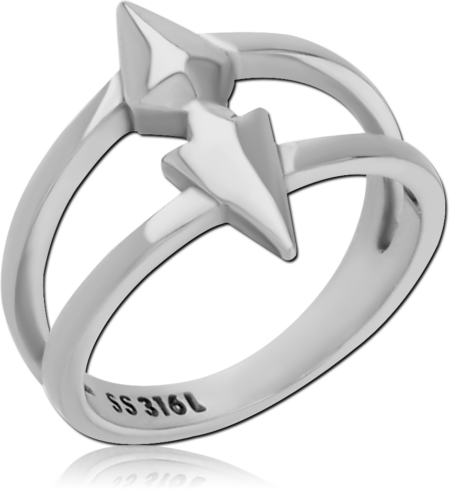 SURGICAL STEEL RING - ARROW HEADS