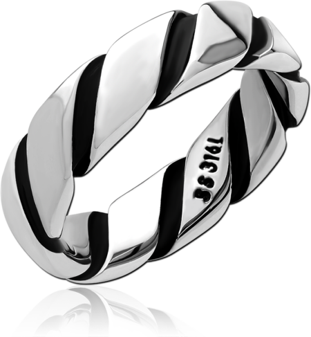 SURGICAL STEEL RING - TWISTED AROUND