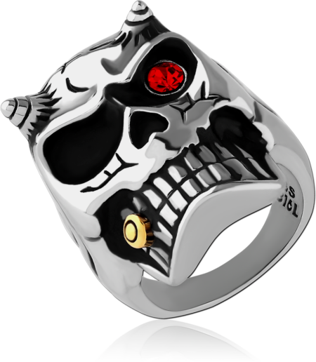 SURGICAL STEEL JEWELED RING WITH GOLD PVD