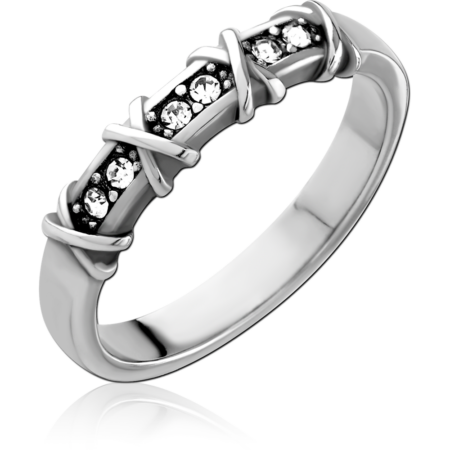 SURGICAL STEEL JEWELED RING
