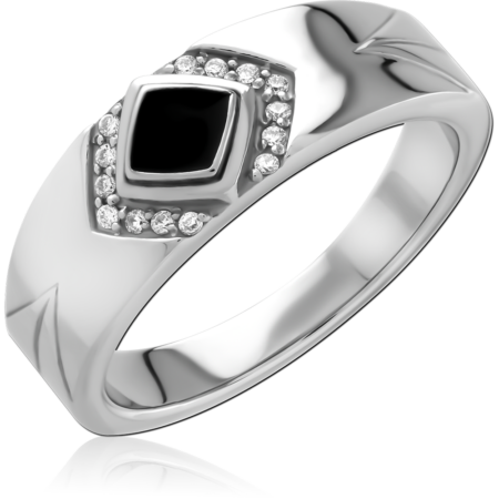 SURGICAL STEEL JEWELED RING