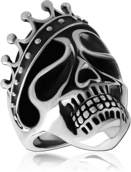 SURGICAL STEEL RING - SKULL WITH CROWN