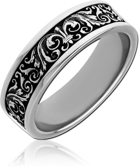 SURGICAL STEEL OXIDIZED RING