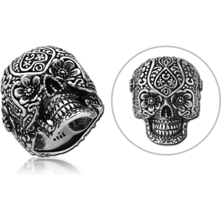 SURGICAL STEEL RING - FANCY SKULL