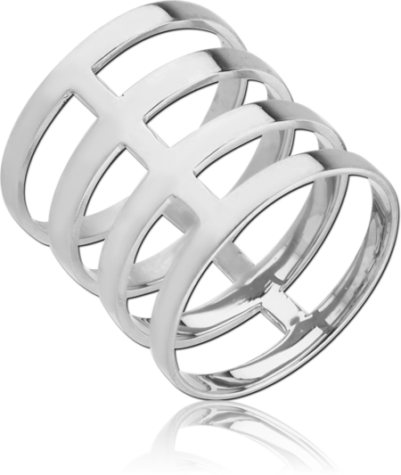 SURGICAL STEEL RING - FOUR STRIPE