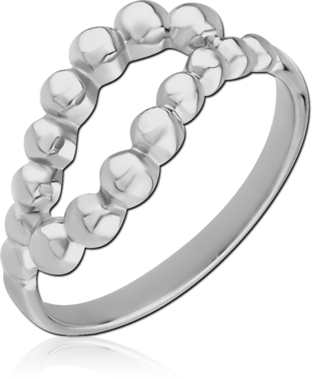 SURGICAL STEEL RING - HALF BALLS