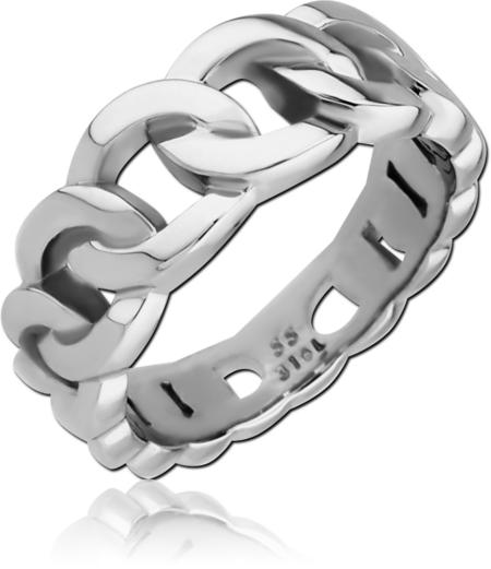 SURGICAL STEEL RING - CHAINED