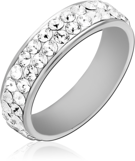 SURGICAL STEEL CRYSTALLINE JEWELED RING