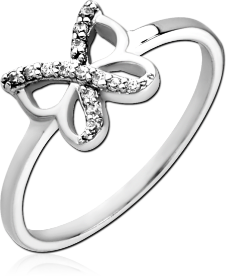 STERLING SILVER 925 JEWELED RING - BUTTERFLY