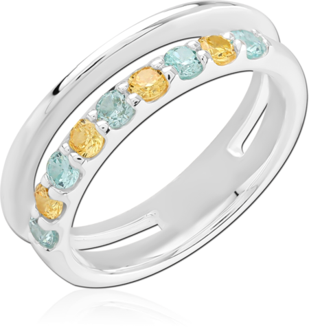 STERLING SILVER 925 PLATED JEWELED RING